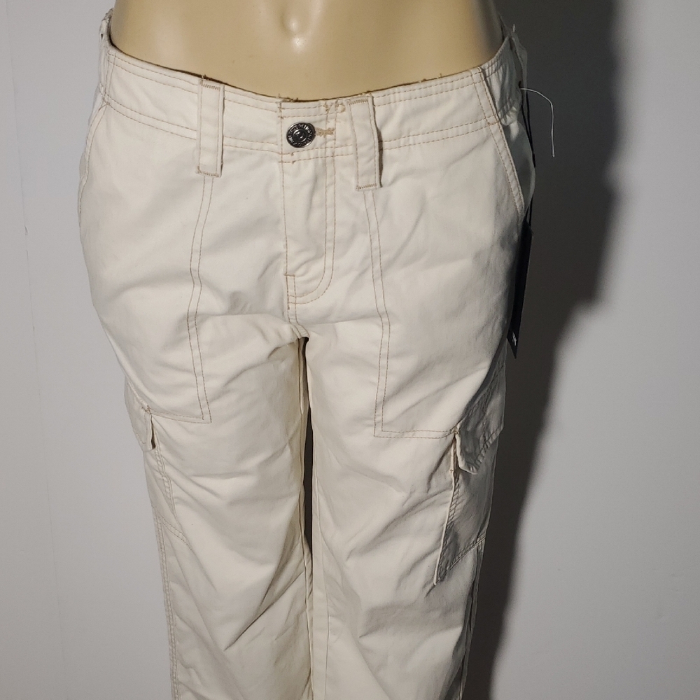New Womens True Religion Military Cargo Pants Size 29 Cream - Picture 2 of 14